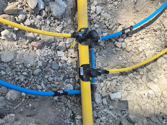 Underground service connection with meter and boundary box